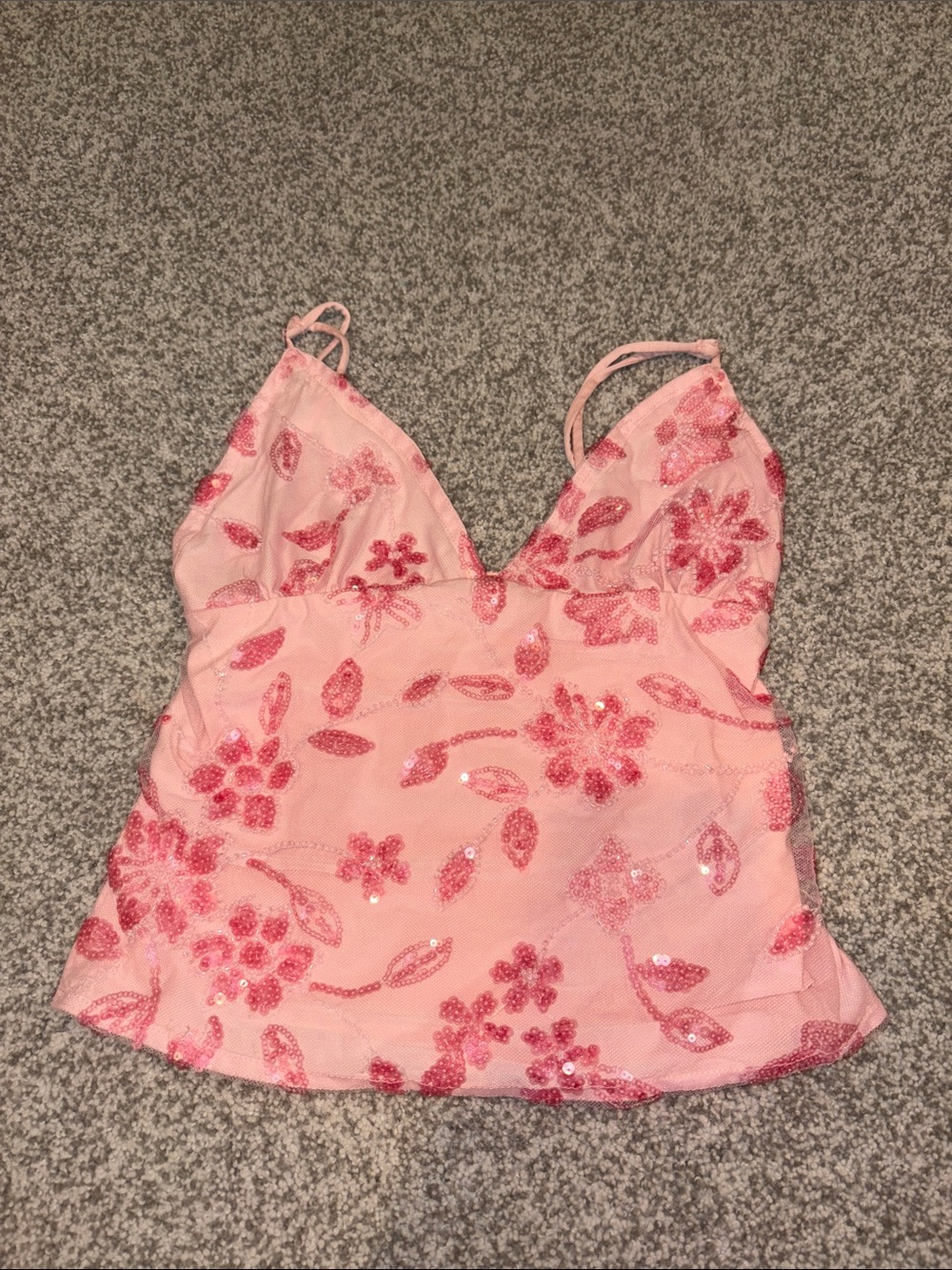 wild fable Pink Floral Sequin Cami Top